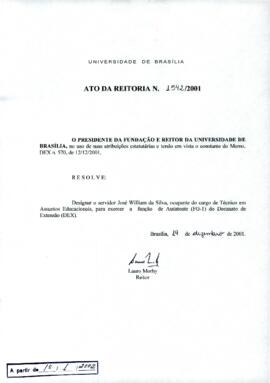 Ato da Reitoria nº 1542/2001