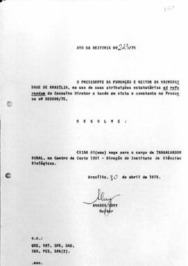 Ato da Reitoria nº 0223/1975