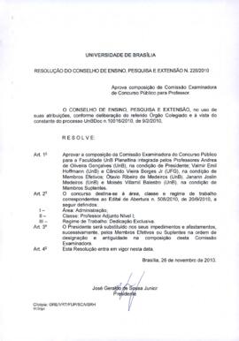 Resolução do Conselho de Ensino, Pesquisa e Extensão Nº 0226/2010