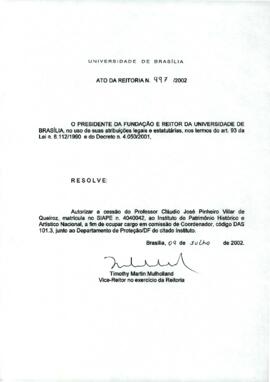 Ato da Reitoria nº 0997/2002