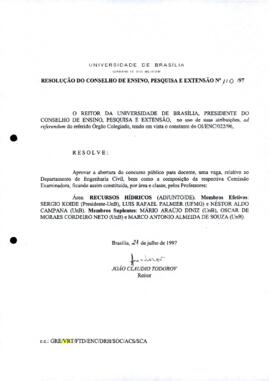 Resolução do Conselho de Ensino, Pesquisa e Extensão nº 0110/1997