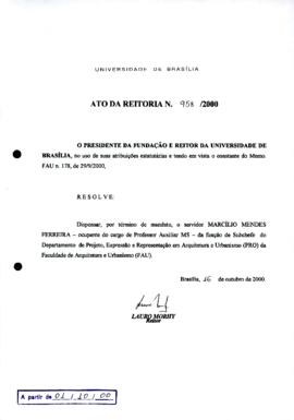 Ato da Reitoria nº 0958/2000