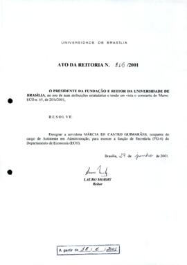 Ato da Reitoria nº 0815/2001