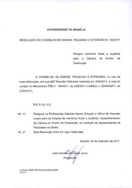 Resolução do Conselho de Ensino, Pesquisa e Extensão nº 0155/2011