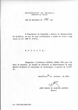 Ato da Reitoria nº 0134/1981