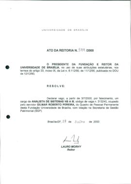 Ato da Reitoria nº 0599/2000