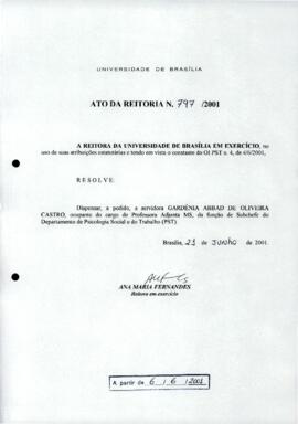 Ato da Reitoria nº 0797/2001