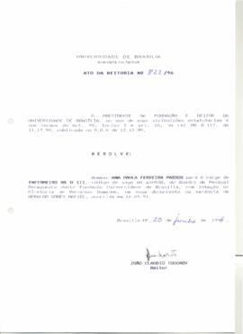 Ato da Reitoria nº 0823/1996
