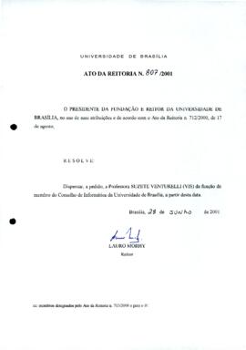 Ato da Reitoria nº 0807/2001