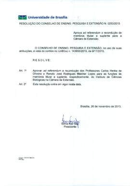 Resolução do Conselho de Ensino, Pesquisa e Extensão nº 0253/2015