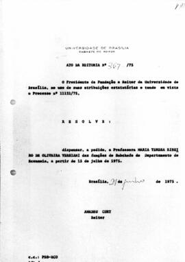 Ato da Reitoria nº 0367/1975