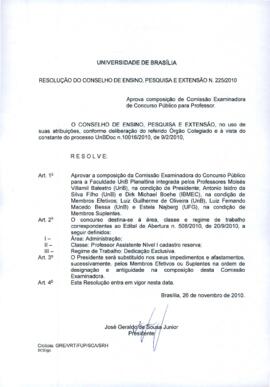 Resolução do Conselho de Ensino, Pesquisa e Extensão nº 0225/2010