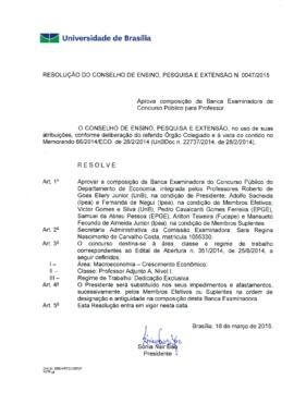 Resolução do Conselho de Ensino, Pesquisa e Extensão nº 0047/2015