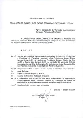 Resolução do Conselho de Ensino, Pesquisa e Extensão nº 0177/2009