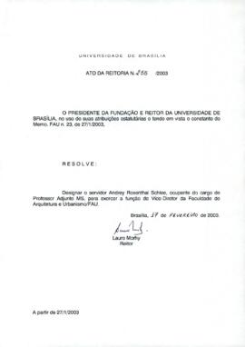 Ato da Reitoria nº 0255/2003