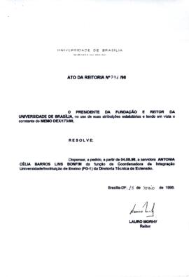 Ato da Reitoria nº 0796/1998