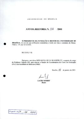 Ato da Reitoria nº 0116/2001