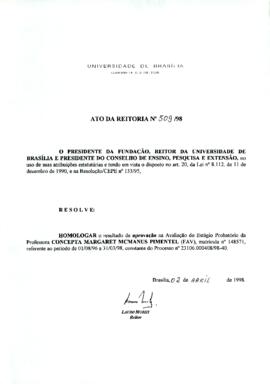 Ato da Reitoria nº 0509/1998