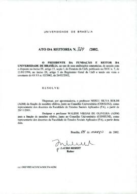 Ato da Reitoria nº 0329/2002