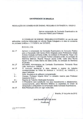 Resolução do Conselho de Ensino, Pesquisa e Extensão nº 0150/2012