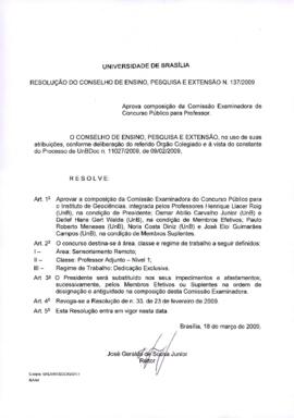 Resolução do Conselho de Ensino, Pesquisa e Extensão nº 0137/2009