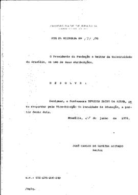 Ato da Reitoria nº 0171/1978