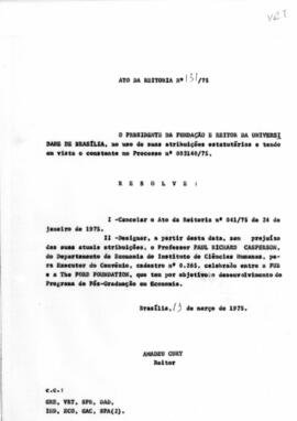 Ato da Reitoria nº 0131/1975