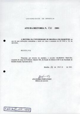 Ato da Reitoria nº 0710/2001