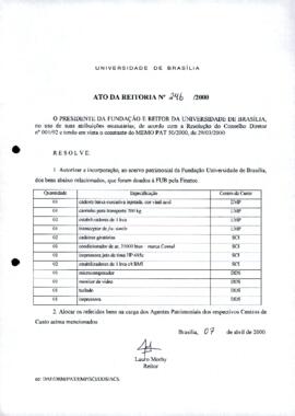 Ato da Reitoria nº 0246/2000