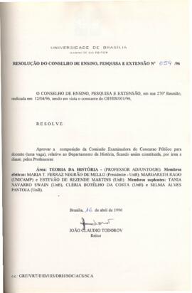 Resolução do Conselho de Ensino, Pesquisa e Extensão nº 0054/1996