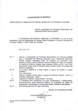 Resolução do Conselho de Ensino, Pesquisa e Extensão nº 0552/2009