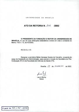 Ato da Reitoria nº 0206/2002