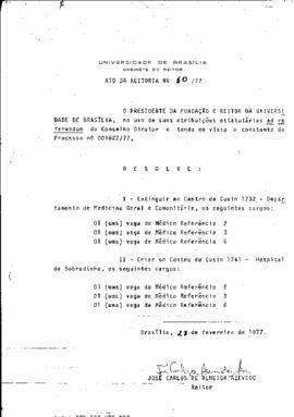 Ato da Reitoria nº 0060/1977