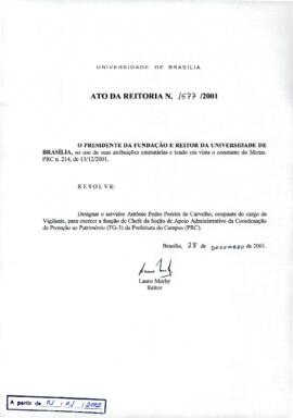 Ato da Reitoria nº 1577/2001
