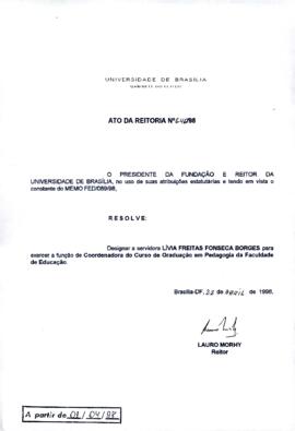 Ato da Reitoria nº 0646/1998