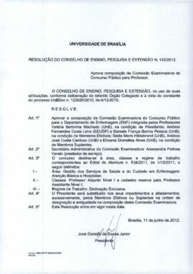 Resolução do Conselho de Ensino, Pesquisa e Extensão nº 0142/2012