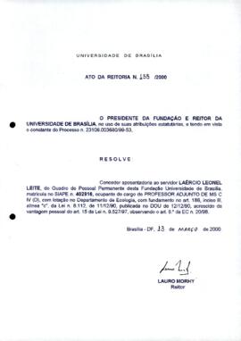 Ato da Reitoria nº 0155/2000