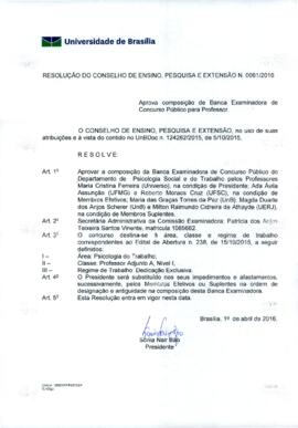 Resolução do Conselho de Ensino, Pesquisa e Extensão nº 0061/2016