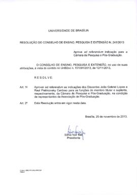 Resolução do Conselho de Ensino, Pesquisa e Extensão nº 0241/2013