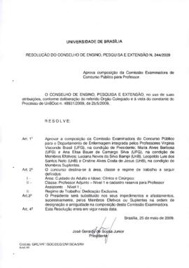 Resolução do Conselho de Ensino, Pesquisa e Extensão nº 0344/2009