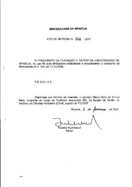 Ato da Reitoria nº 0362/2007