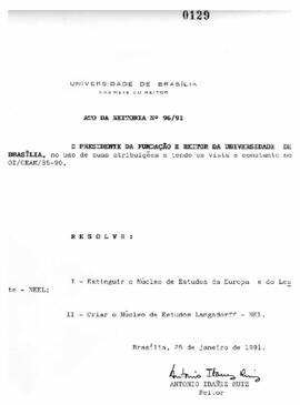Ato da Reitoria nº 0096/1991