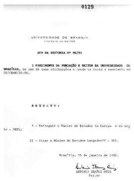 Ato da Reitoria nº 0096/1991