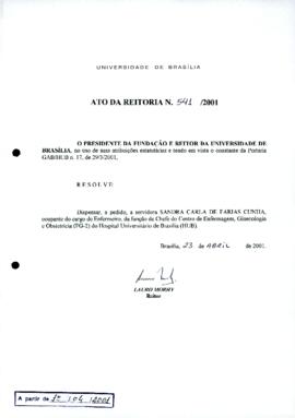 Ato da Reitoria nº 0541/2001