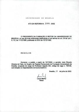 Ato da Reitoria nº 1089/2002