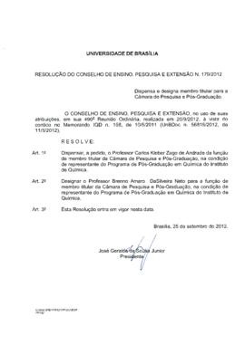 Resolução do Conselho de Ensino, Pesquisa e Extensão nº 0179/2012