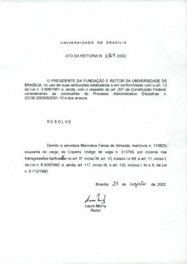 Ato da Reitoria nº 1369/2002