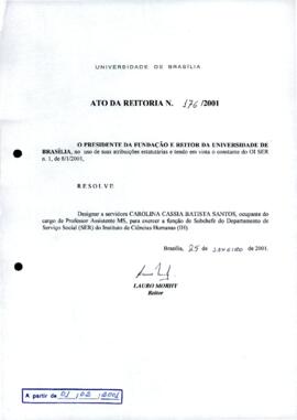 Ato da Reitoria nº 0176/2001