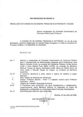 Resolução do Conselho de Ensino, Pesquisa e Extensão nº 0416/2009