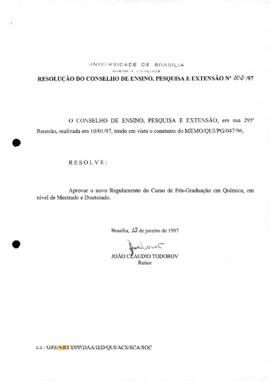 Resolução do Conselho de Ensino, Pesquisa e Extensão nº 0002/1997